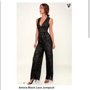 Lulus black lace jumpsuit